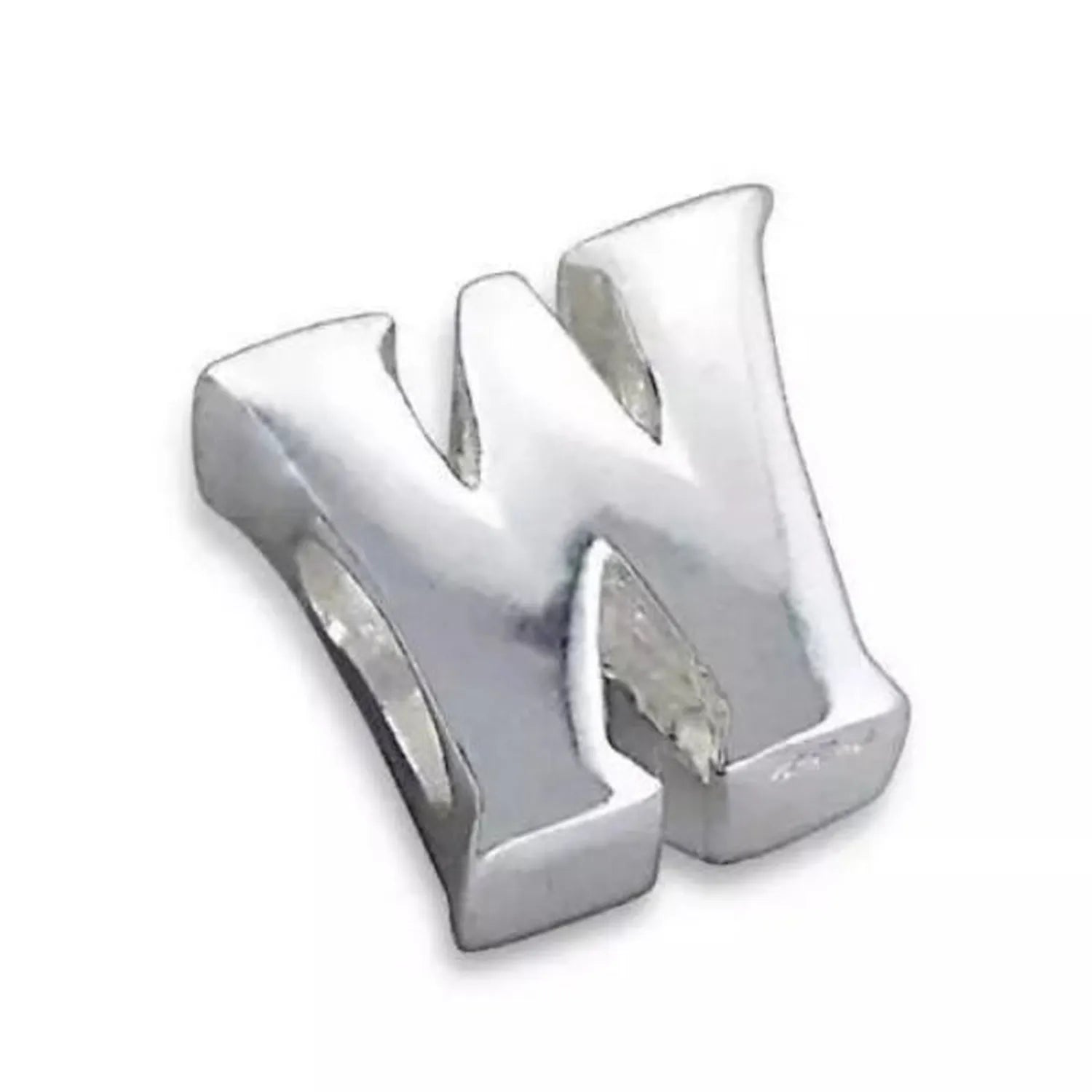 Melchior Jewellery sterling silver letter bead charm W alphabet spacer bead for personalised bracelets