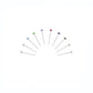 Melchior Jewellery sterling silver nose bone studs with colourful gemstones arranged in a semicircle