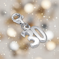 Melchior Jewellery sterling silver number 30 charm clip on charm with lobster clasp