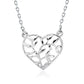 Sentiell sterling silver olive leaf pendant in heart shape on delicate chain necklace