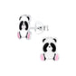Melchior Jewellery sterling silver panda earrings for children with cute black and pink detailing