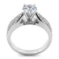 Sterling Silver Pave Engagement Clear CZ Ring - Melchior Jewellery 