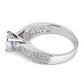 Melchior Jewellery sterling silver pave engagement ring with sparkling stones on band