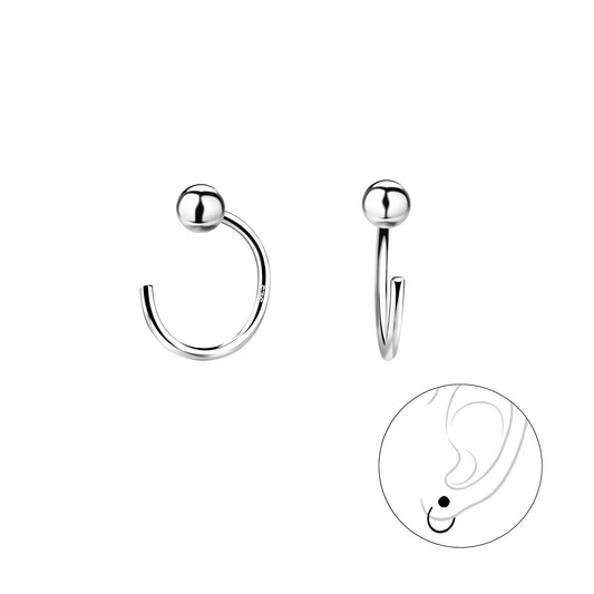Melchior Jewellery sterling silver pearl ear huggers childrens earrings with simple ball design
