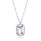 Sentiell sterling silver pendant necklace with a rectangular clear gemstone on a silver chain