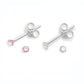 Sterling silver pink and clear stud earrings from Melchior Jewellery for women
