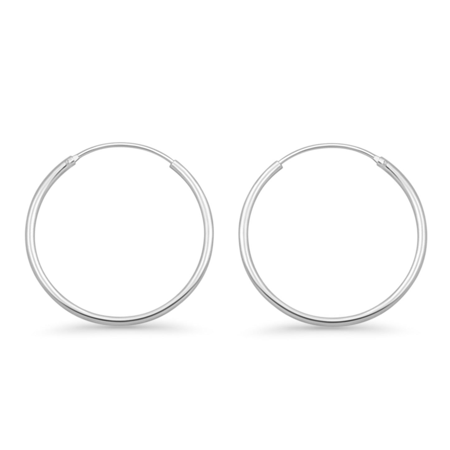 Melchior Jewellery sterling silver rhodium plated hoop earrings medium minimalist womens everyday wear