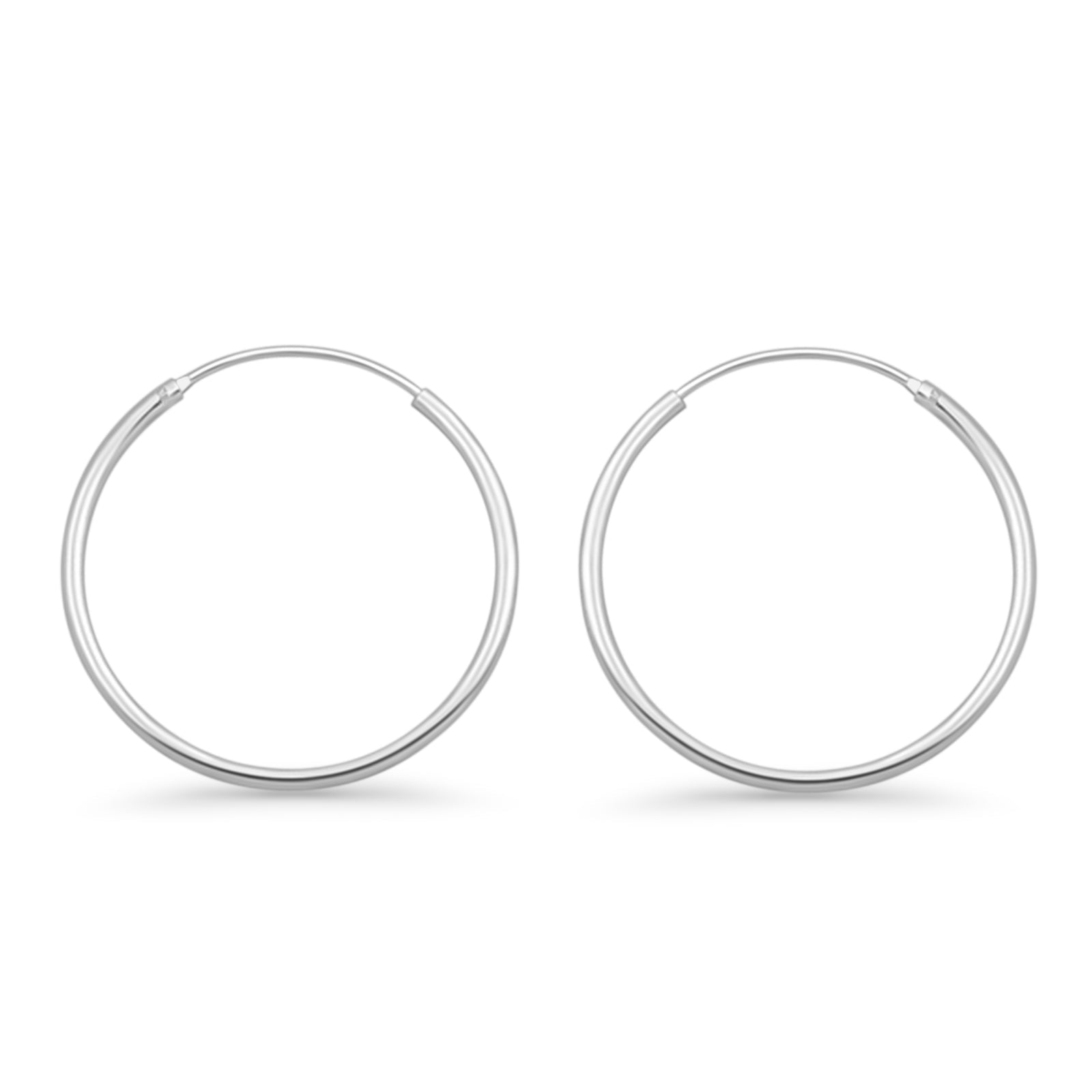 Melchior Jewellery sterling silver rhodium plated hoop earrings medium minimalist womens everyday wear