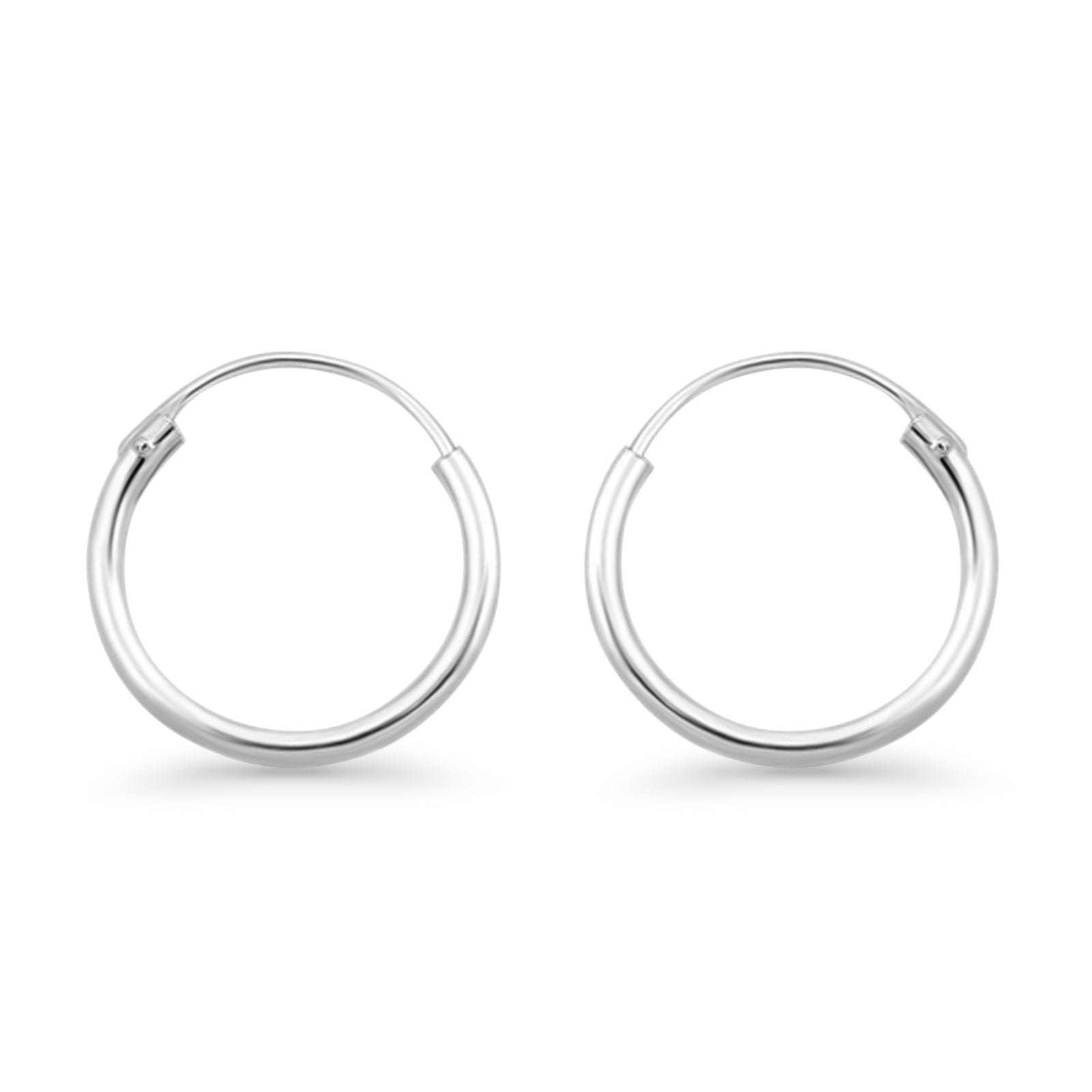 Melchior Jewellery sterling silver rhodium plated hoop earrings polished small hoop pair