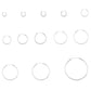 Melchior Jewellery assortment of sterling silver rhodium plated hoop earrings in multiple sizes polished finish