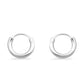 Melchior Jewellery sterling silver rhodium plated hoop earrings small polished huggie hoops with hinge clasp
