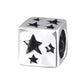 Melchior Jewellery sterling silver star charm bead with cut-out star designs on cube shape