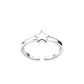 Melchior Jewellery sterling silver star toe ring with adjustable open band design