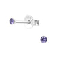 Melchior Jewellery sterling silver tiny stud earrings with small purple gemstones for women
