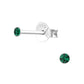 Melchior Jewellery sterling silver tiny stud earrings with emerald green crystal for children
