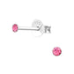 Melchior Jewellery sterling silver tiny stud earrings with pink crystal gemstones for children 925 posts