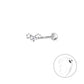 Melchior Jewellery sterling silver triple star cartilage stud with clear gem detail for ear piercing