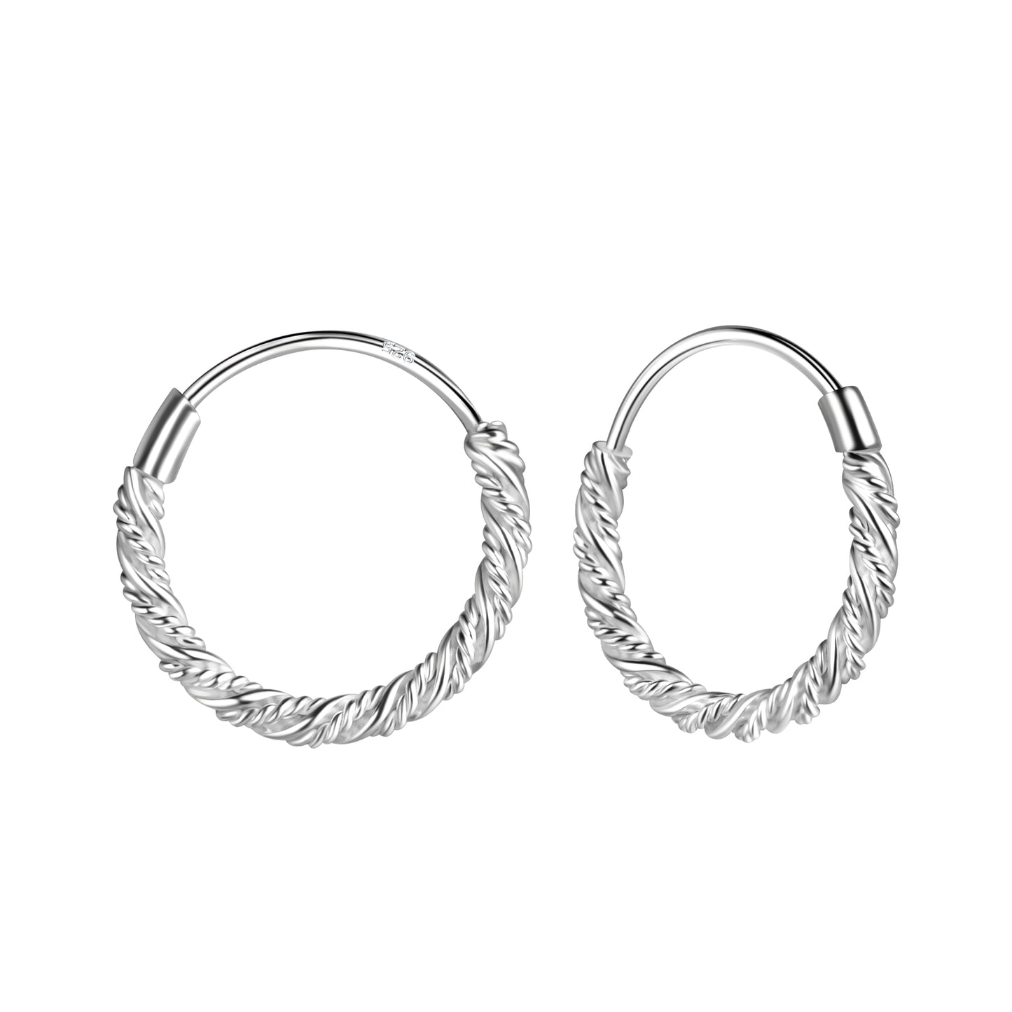 Melchior Jewellery sterling silver twist hoop earrings with intricate twisted design for women