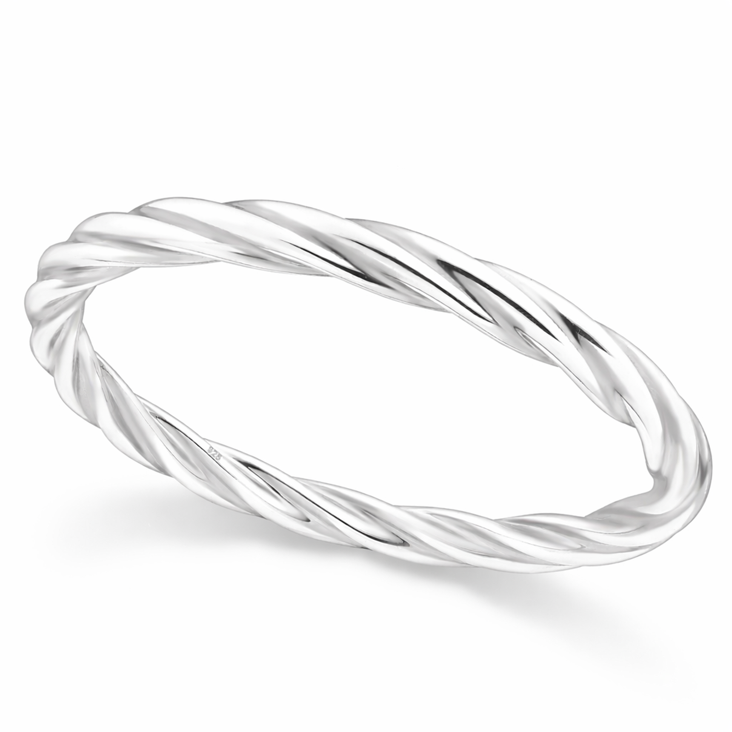 Melchior Jewellery sterling silver twisted bangle with elegant spiral design for stylish wear