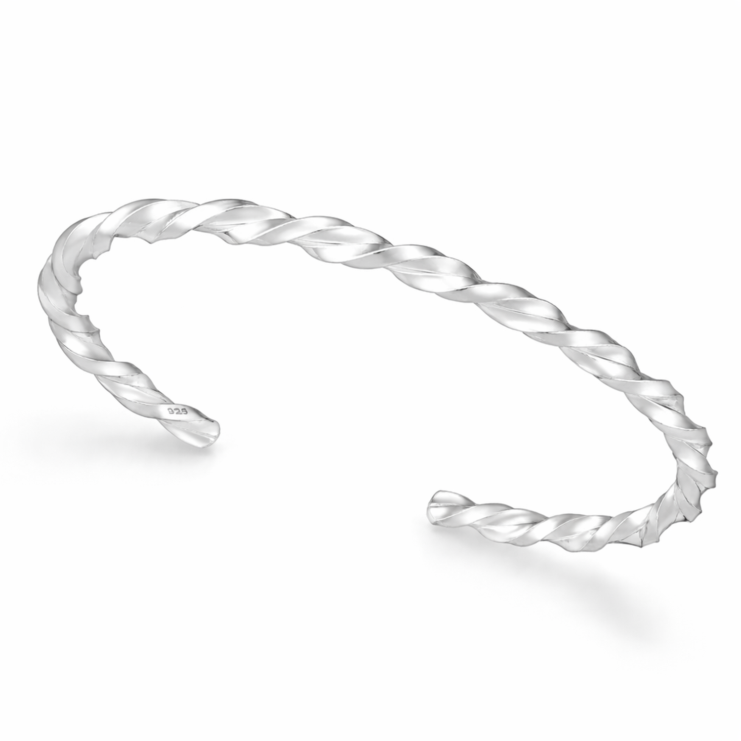 Melchior Jewellery sterling silver twisted cuff bangle with elegant twisted design
