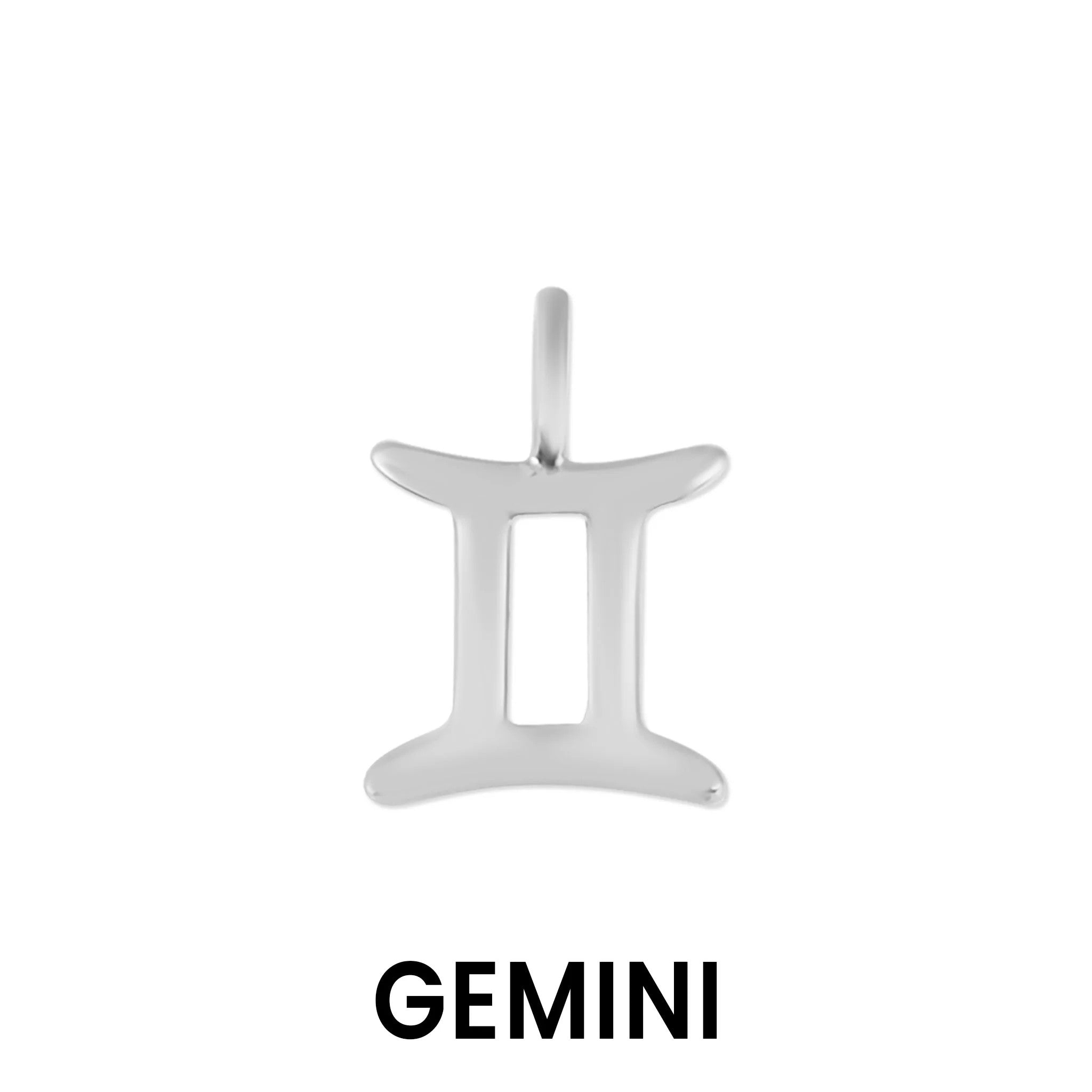 Sterling silver zodiac charm in Gemini design by Melchior Jewellery with polished finish
