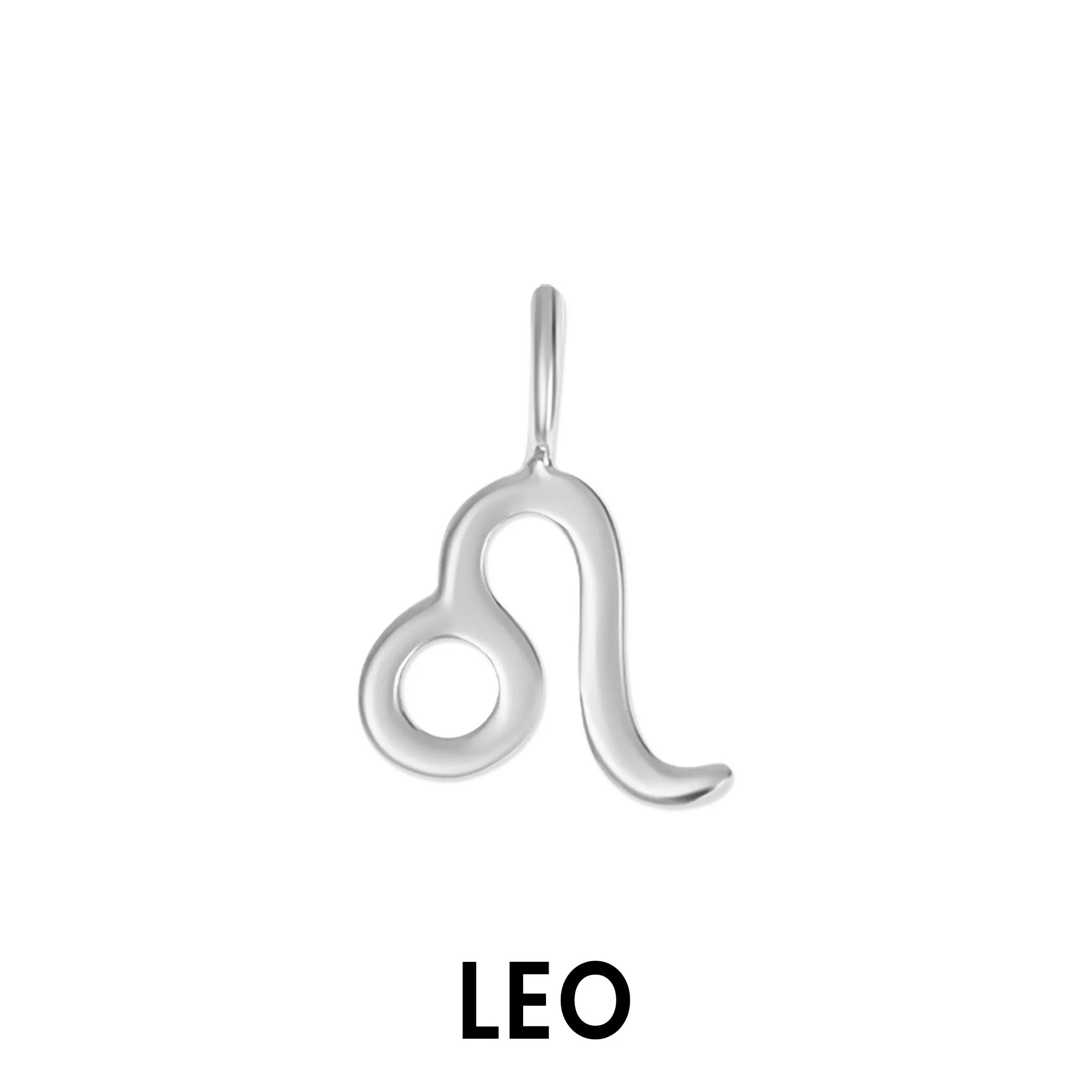 Sterling silver zodiac charm in Leo design with smooth polished finish by Melchior Jewellery