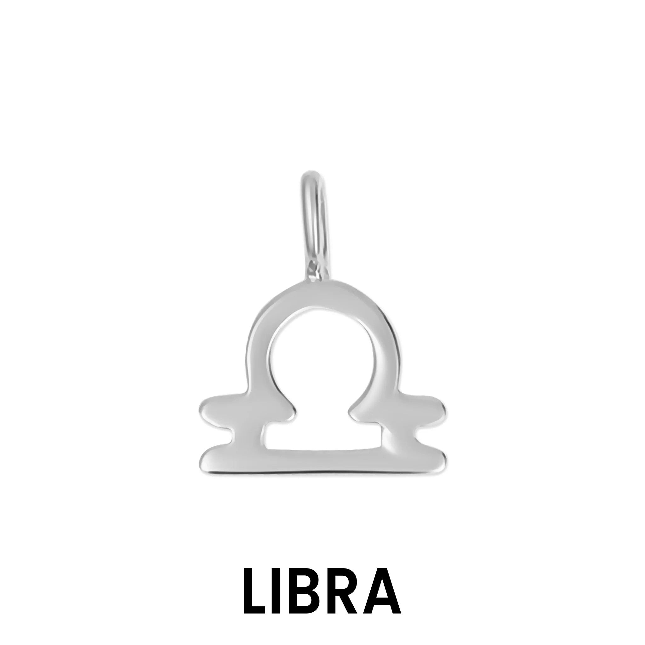 sterling silver zodiac charm Libra pendant with polished finish by Melchior Jewellery