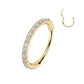 Melchior Jewellery gold tone surgical steel segment ring with crystals pave hoop for ear or nose piercing