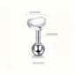 Melchior Jewellery titanium heart stud earrings showing dimensions of the silver heart and stud