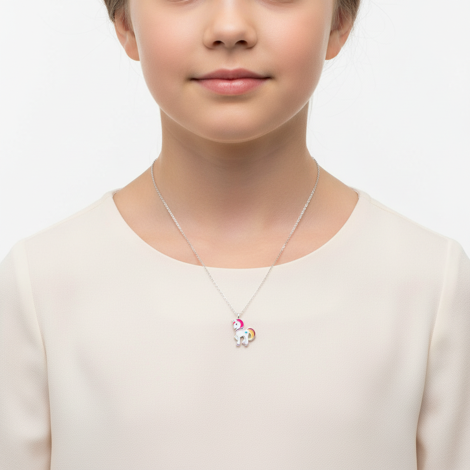 Melchior Jewellery unicorn necklace for girls with silver chain and colourful unicorn pendant
