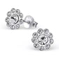 Melchior Jewellery womans sterling silver crystal flower stud earrings dainty sparkling floral studs for everyday wear