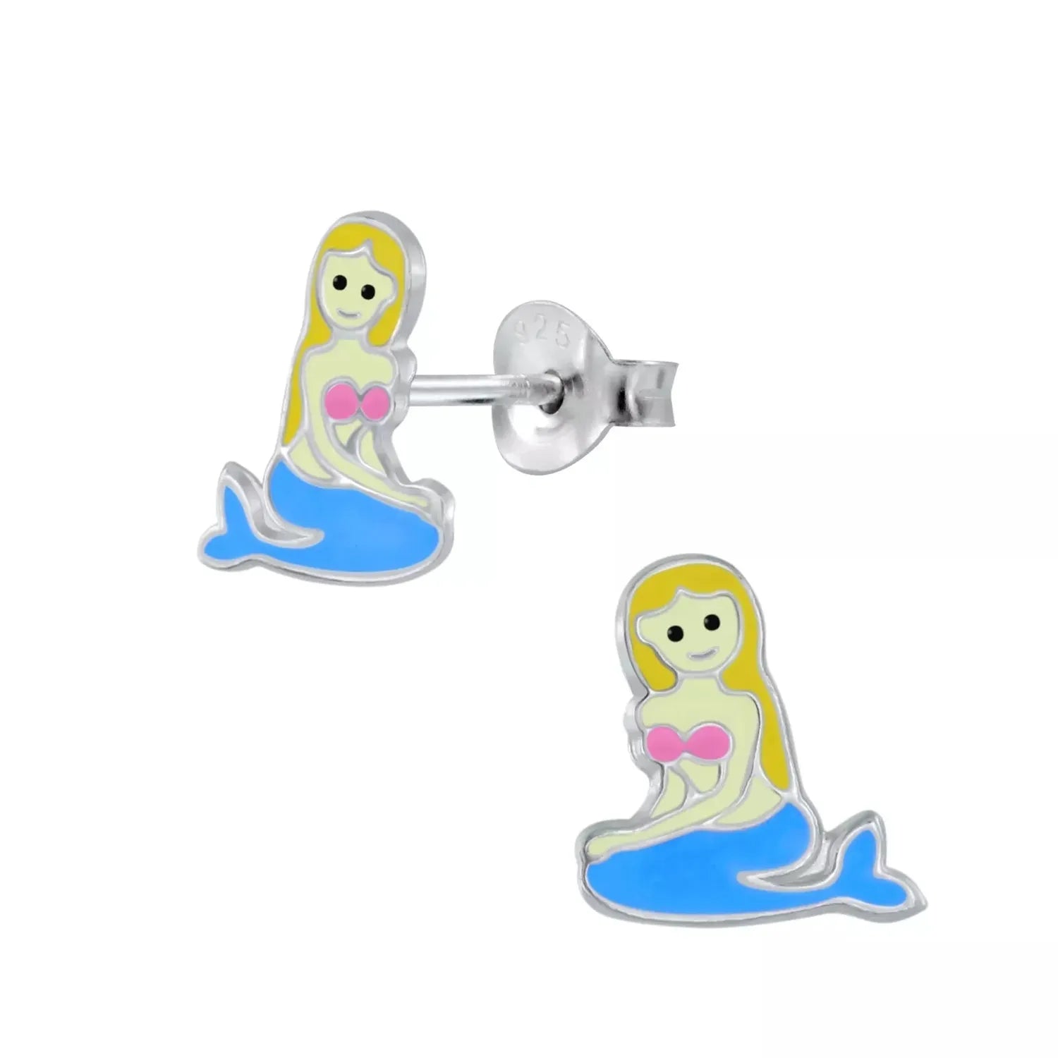 Children's Sterling Silver "Mermaid" Stud Earrings - Melchior Jewellery 