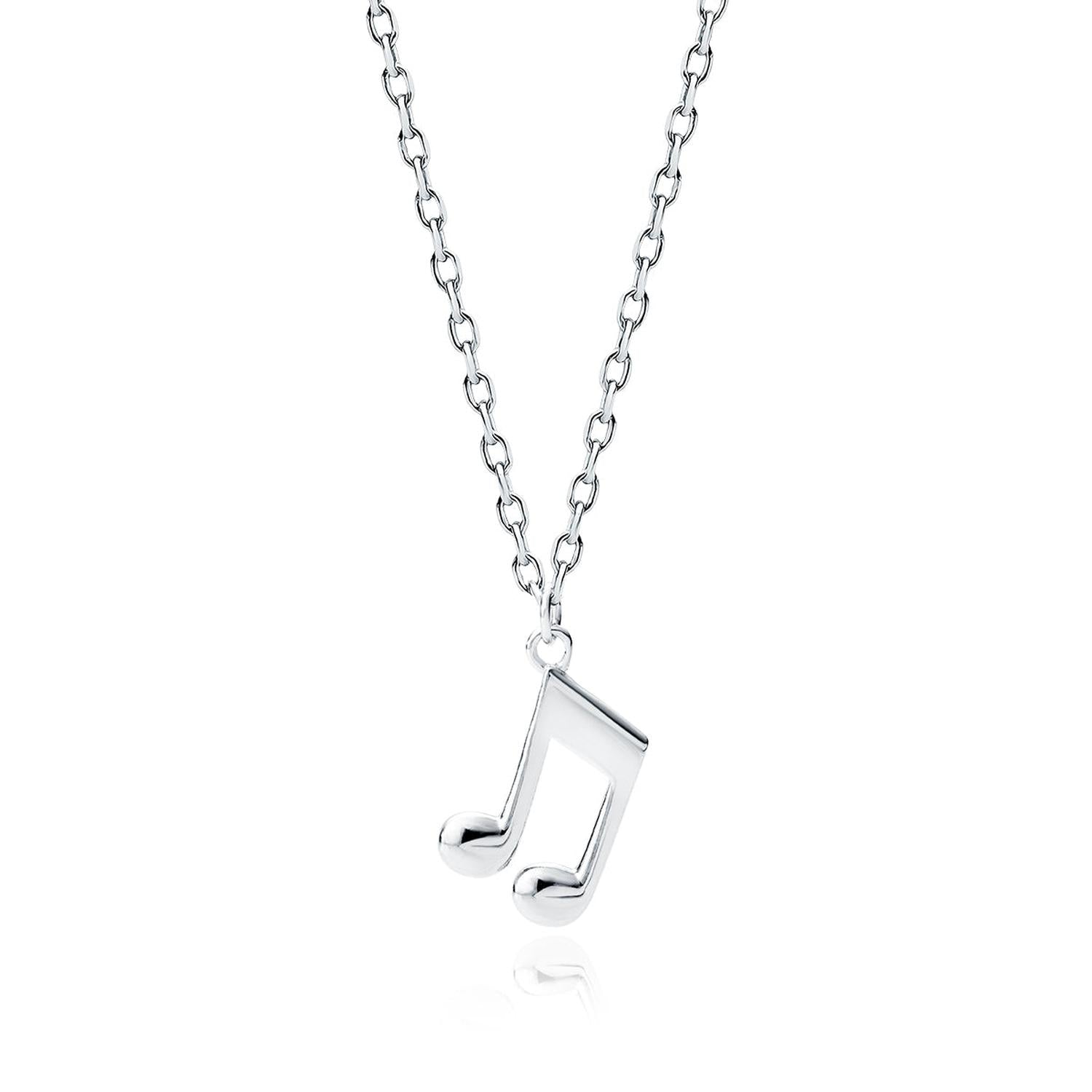 Sterling silver music note necklace for women by Melchior Jewellery with delicate chain pendant
