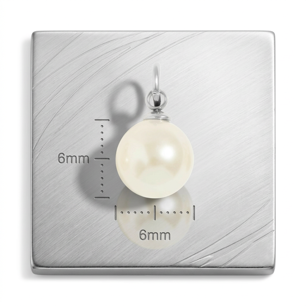 Stainless Steel Glass Pearl Charm - Melchior Jewellery 