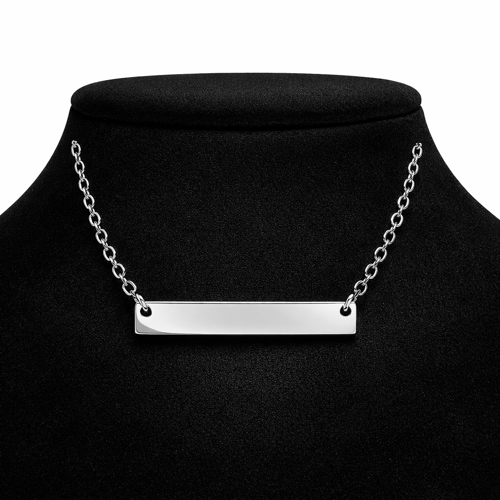 Stainless Steel Blank Bar Necklace - Melchior Jewellery 