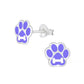 Melchior Jewellery purple paw stud earrings for kids with silver bone detail in cute kids design