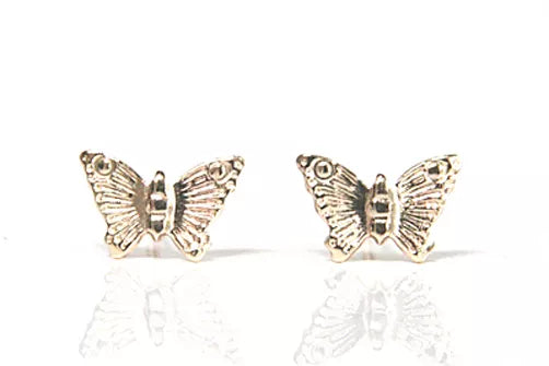 9ct Gold Small Butterfly Stud Earrings