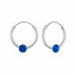 Children's Sterling Silver Capri Blue Crystal Hoop Earrings