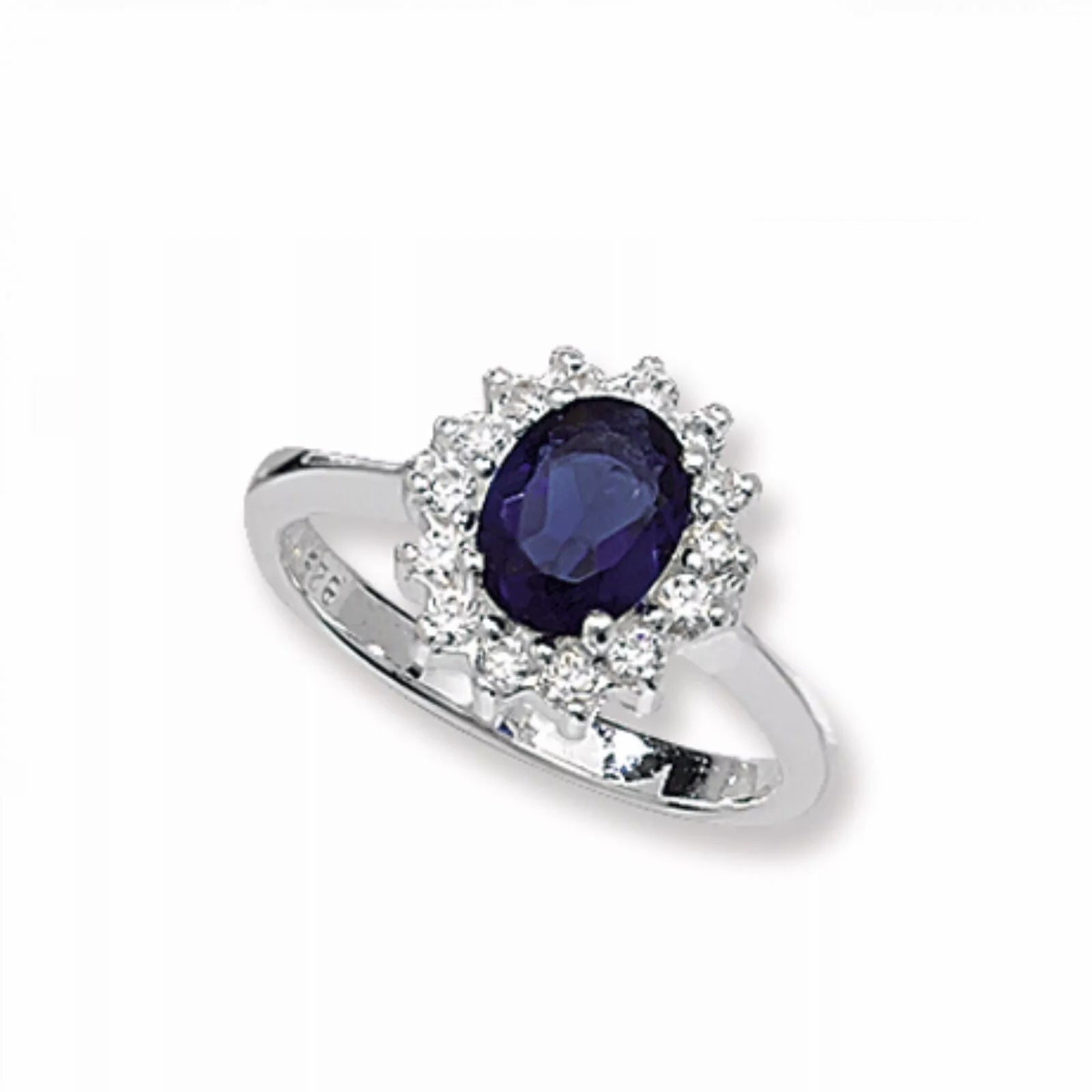 Sterling Silver Sapphire Diana Cluster Ring - Melchior Jewellery 
