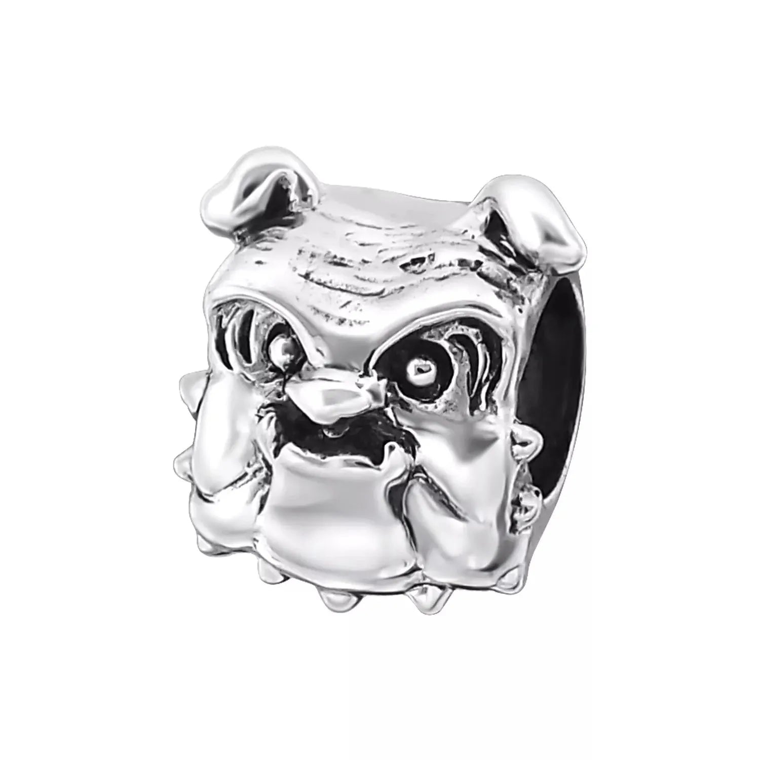 Sterling Silver Bulldog Charm Bead - Melchior Jewellery 