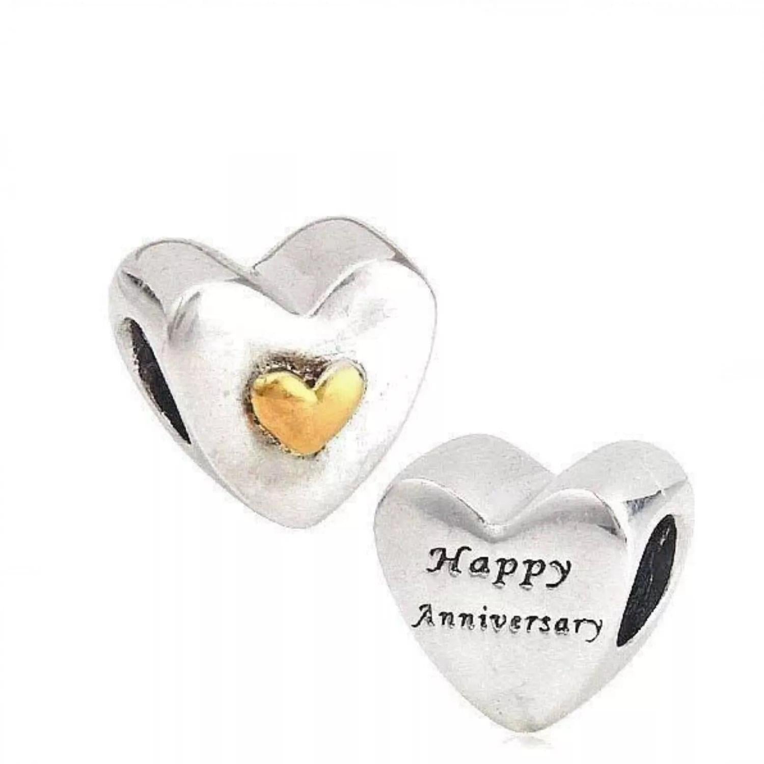Sterling Silver Happy Anniversary Charm Bead - Melchior Jewellery 
