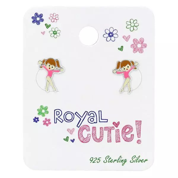 Children's Sterling Silver Ballerina Stud Earrings