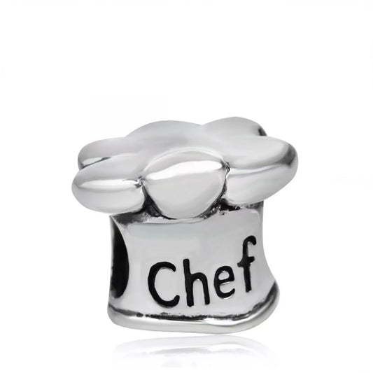 Sterling Silver Chef Hat Charm Bead