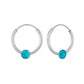 Children's Sterling Silver Aqua Blue Crystal Hoop Earrings