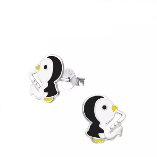 Children's Sterling Silver Penguin Stud Earrings