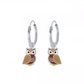Children's Sterling Silver Owl Charm Hoop Earrings - Melchior Jewellery 