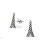 Sterling Silver Eiffel Tower Stud Earrings Paris France Studs