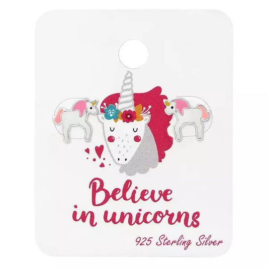 Children's Sterling Silver Unicorn Stud Earrings