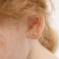 14k Gold Butterfly Baby Kids Screw Back Earrings