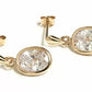 9ct Yellow Gold Oval CZ Drop Earrings